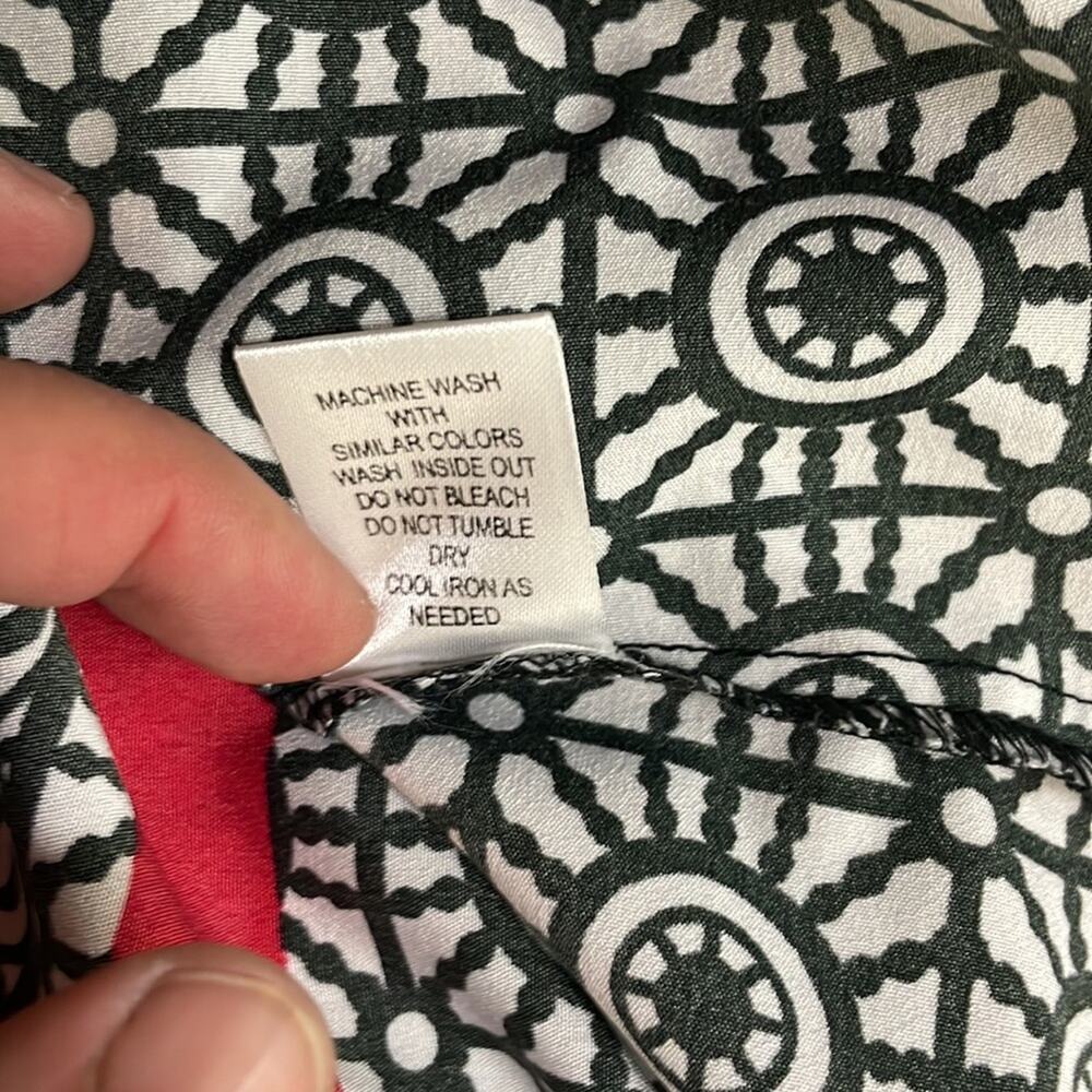 Antilia Femme center stripe cap sleeve blouse women's L - Picture 10 of 12